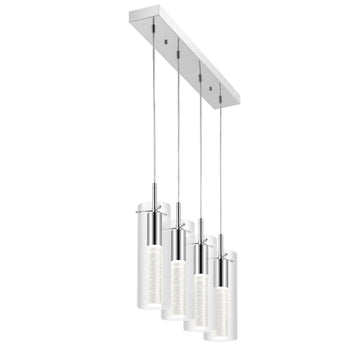 Mium Modern Style Iron/Crystal/Glass Integrated LED Linear Pendant - JONATHAN Y